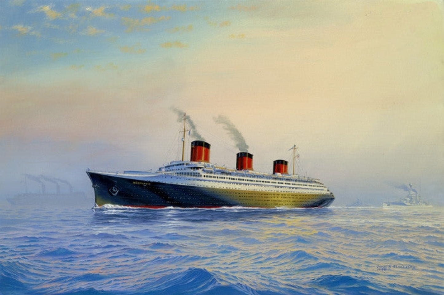 SS NORMANDIE Limited Edition Print by Joe Flood - Mint